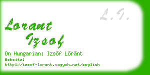 lorant izsof business card